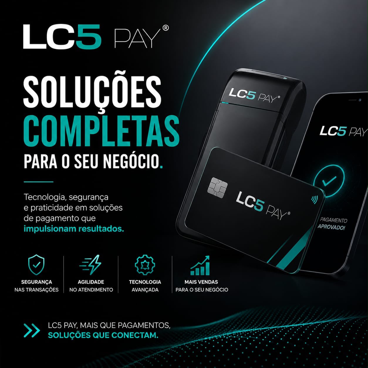LC5 PAY: maquininha, celular e cartão, soluções completas para o seu negócio